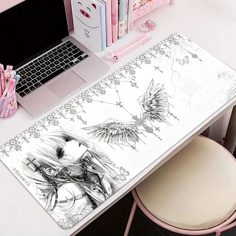 Leather Mousepad Black White A - đánh giá và giá Gaming Accessories Aesthetic